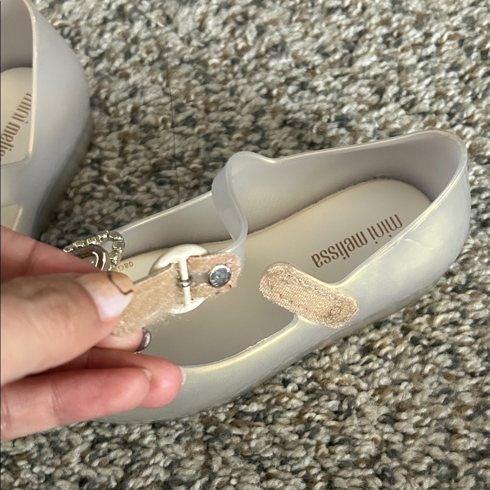Mini Melissa Metallic Kids Dress Shoes with Butterfly Accent - Picture 4 of 9